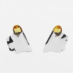 Irregular Resin Earrings - Silver | Zara Nwt 🔥✨🔥🔥